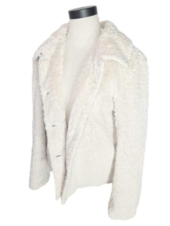 erin london Jackets & Blazers - Erin London Jacket Faux Fur Button Front Off-White Size L